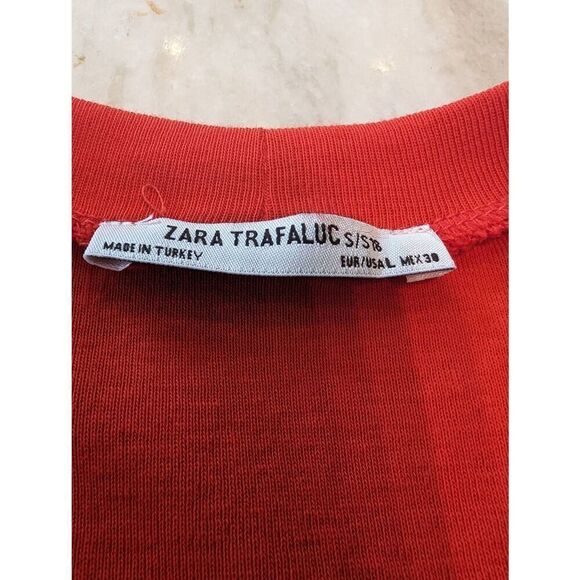 Zara Tank top Women's Small Red Sleeveless 100% Cotton - Picture 5 of 6